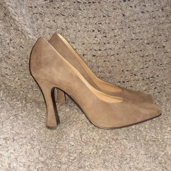 CASADEI-Mid-Brown Suede Classic Pumps-Spool Heels-Size 6.5-Excellent - Picture 4 of 7